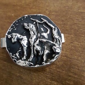 Swank hunting dog tie clip